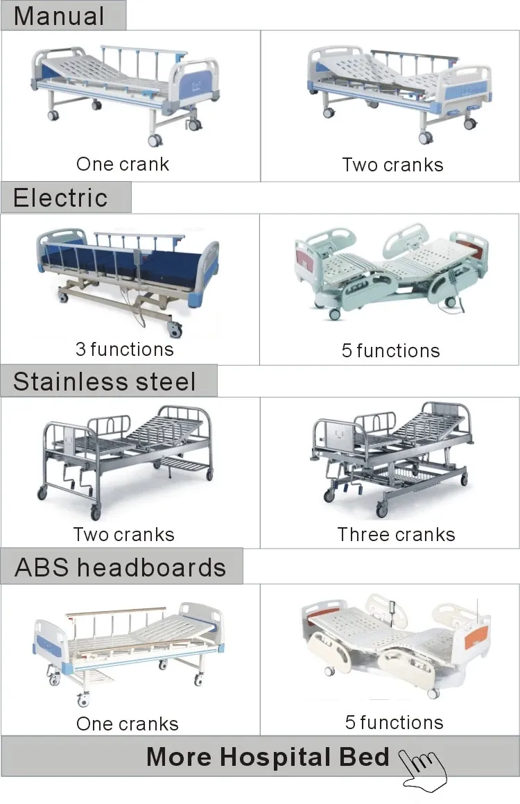 2 Crank Hospital Furniture Medical Manual Hospital Bed