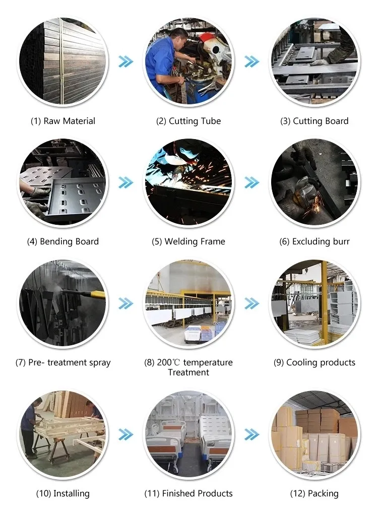 2 Crank Hospital Furniture Medical Manual Hospital Bed