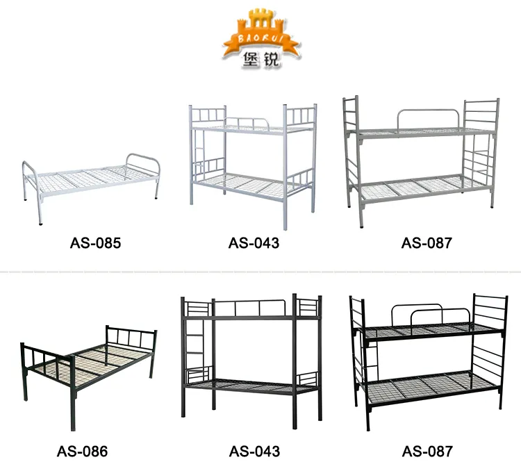 2020 Metal Heavy Duty Adult Iron Steel Double Bunk Bed for School Dormitory Army Camp