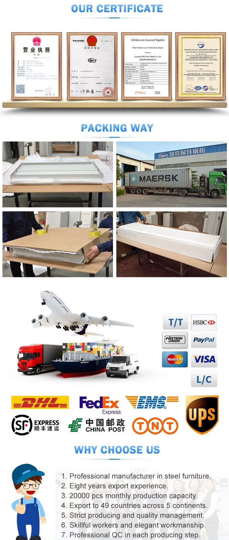 3 Drawer Steel Mobile Pedestal A4 Filing Cabinet Movable File Pedestal