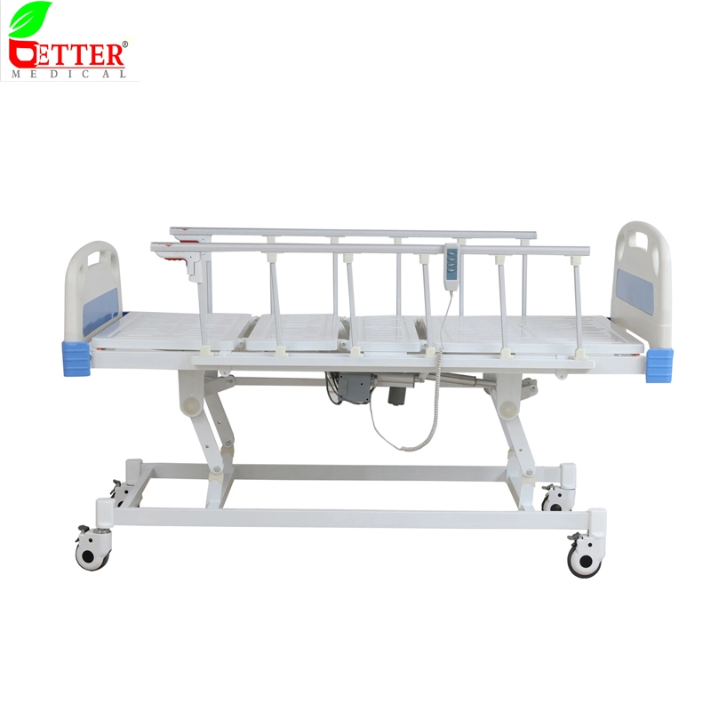 3 Function Electric Hospital Bed/Patient Bed/Nursing Bed/Fowler Bed/ Medical Bed/ICU Bed with Mattress and I. V Pole