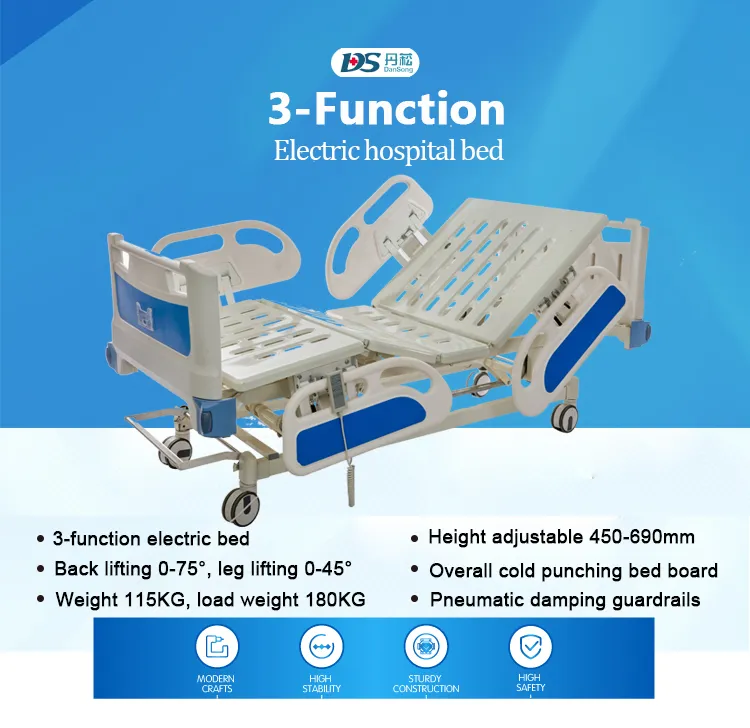 3 Functions Adjustable Electric Home Nursing Hospital Bed with Ce