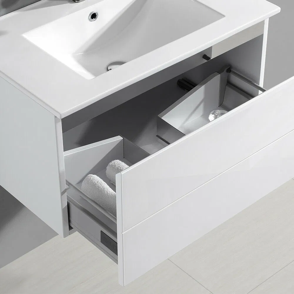 30 in White Single Sink Wood Bathroom Vanity