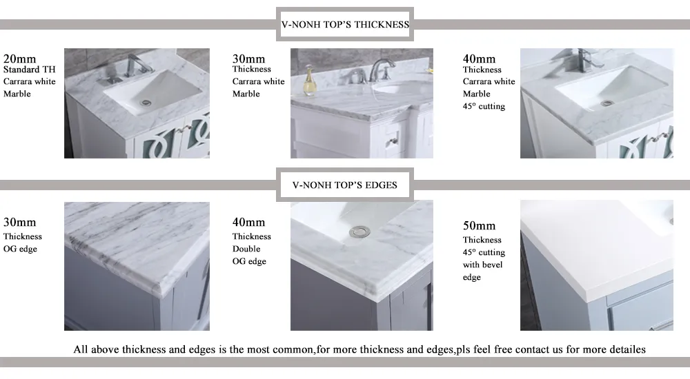 60inch Free-Standing White 1" Thickness Stone Top Solid Wood Bathroom Vanity