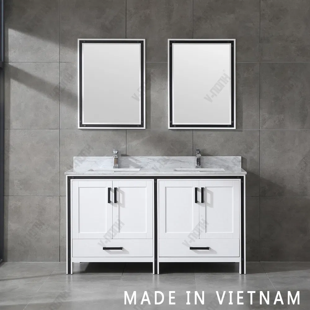 60inch Modern Style Double Sinks Free-Standing Bathroom Vanity