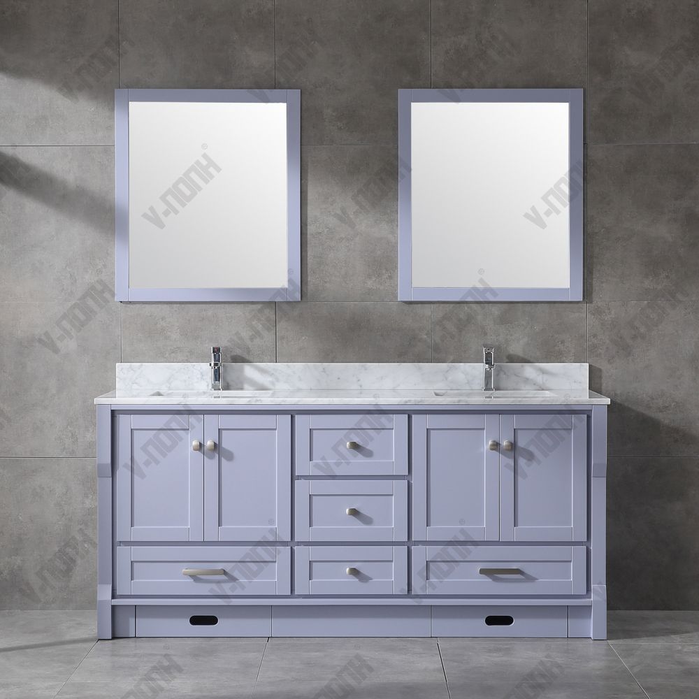 72inch Clear Grey Bathroom Vanity