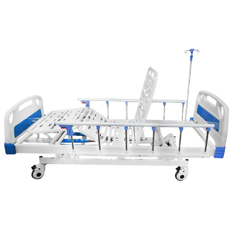 A03-2 Metal 3 Crank 3 Function Adjustable Medical Furniture Folding Manual Patient Nursing Hospital Bed with Casters