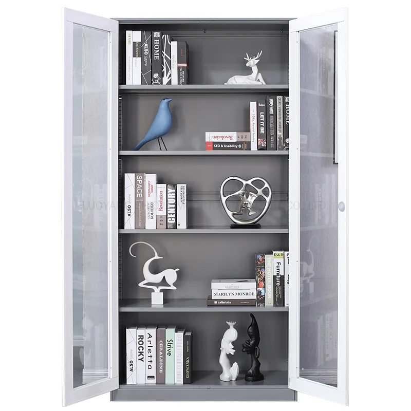 Acrylic Glass Door Office Use Metal Bookcase File Storage Cupboard