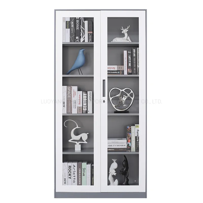 Acrylic Glass Door Office Use Metal Bookcase File Storage Cupboard
