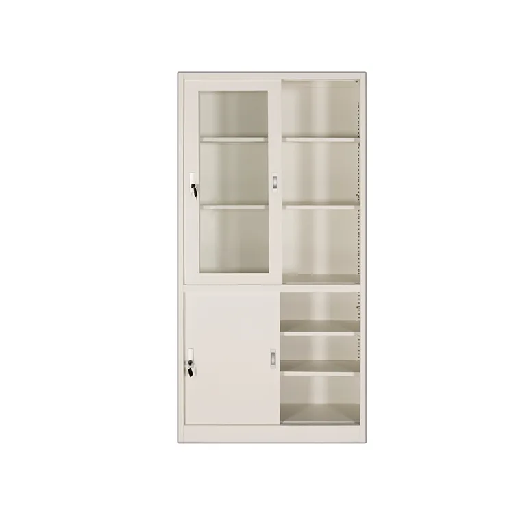 Adjustable Steel Metal Cabinets Glass Door Portable Study