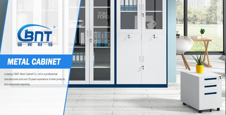 Adjustable Steel Metal Cabinets Glass Door Portable Study