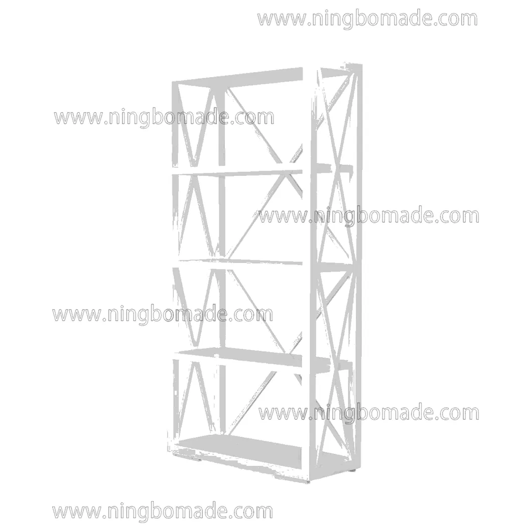 American Style Antique Concise Furniture Villa White/Black Solid Wood Book Shelf