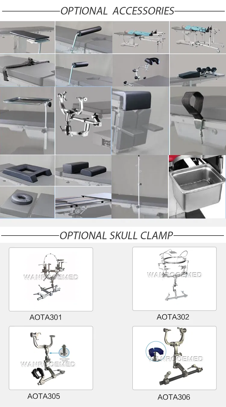 Aot100 Factory Medical Electric Surgical Hydraulic Lift Operating Table