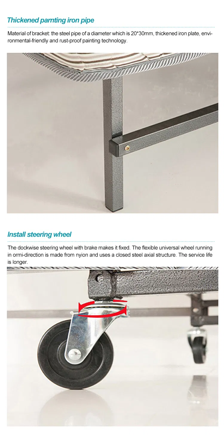 Apartment Spare on Wheels Folding Bed Memory Foam Super Sturdy Frame Single Size