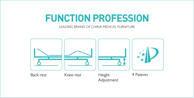 B3c 3 Function Hospital Medical Manual Clinic Bed with Mattress Manufacturer for Patient