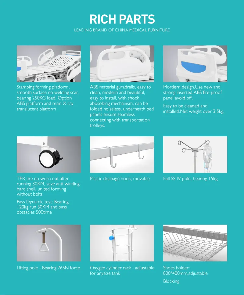 B6c Adjustable Electric ABS Movable Bed for Hospital