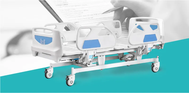 B6e Portable Casters 5 Function Adjustable Folding Clinic Furniture Electric Medical Patient Nursing Hospital Bed