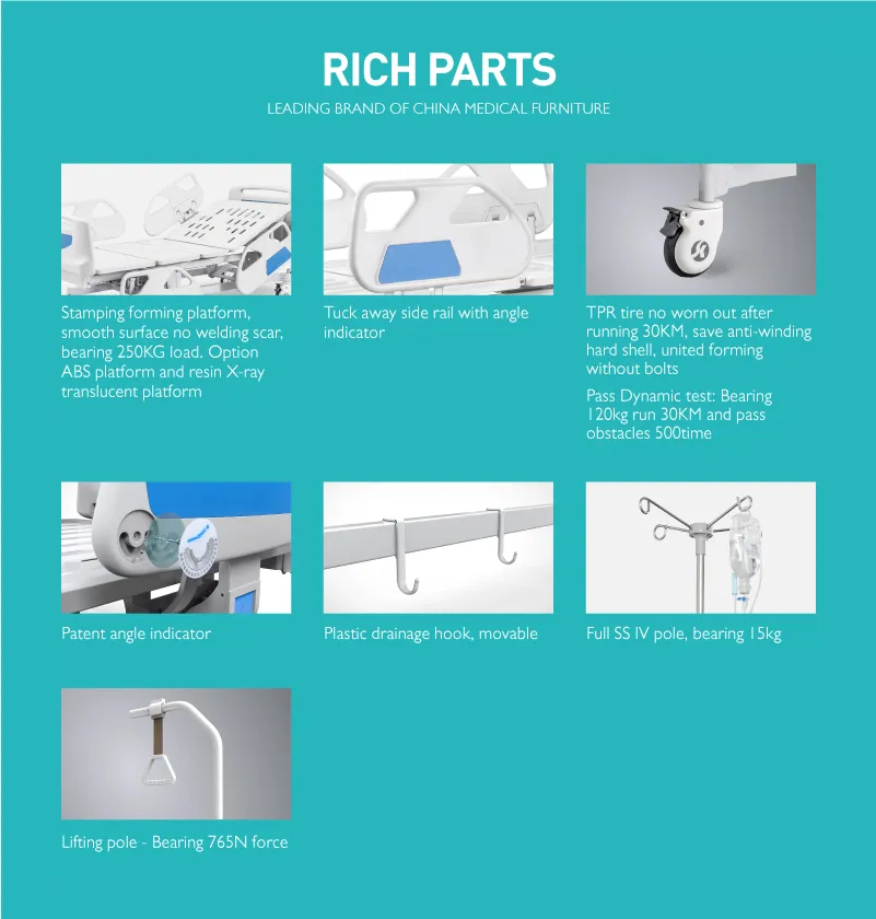 B6e Steel Electric Cheap Hospital Patient Bed with ABS Siderails Manufacturer