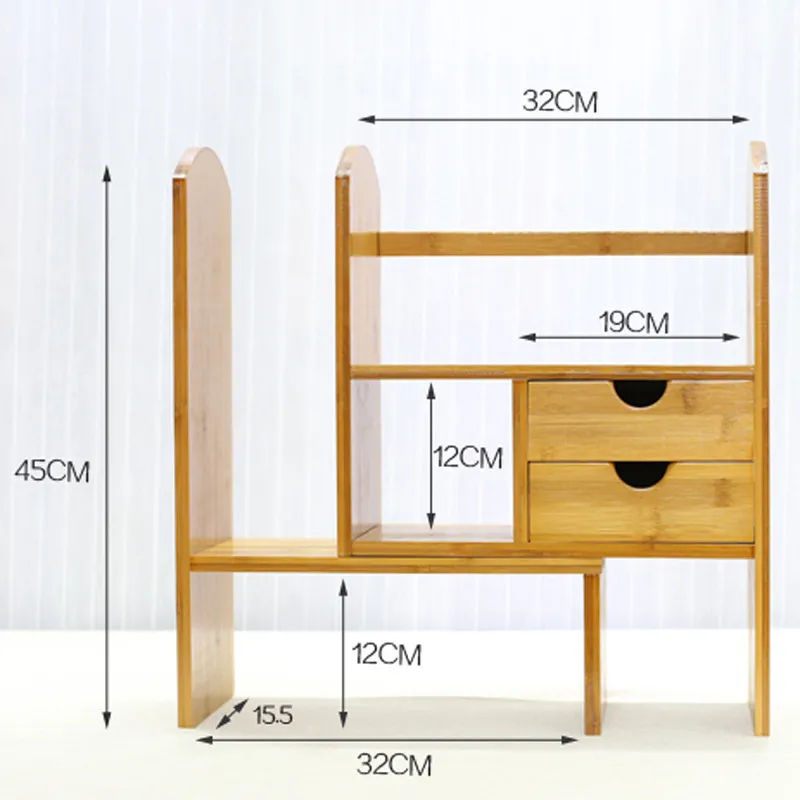 Bamboo Desktop Bookshelf Expandable Desktop Organizer Storage Organizer Display Shelf Rack for Office