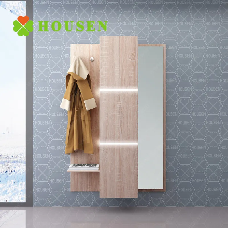 Bathroom Full-Length Mirror Wooden Fashion Design Dressing Mirror Vanity with Shelf