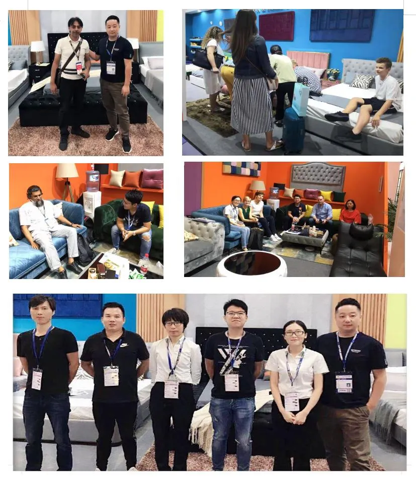 Button Tufted Platform Bed Wooden Furniture