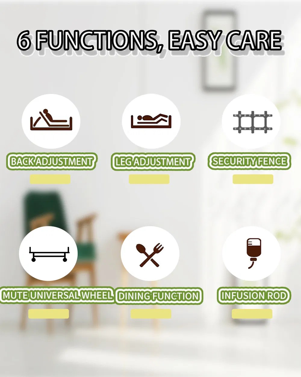 Cheap Price ICU Ward Room 5 Function Electric Hospital Bed Electronic Medical Bed for Patient
