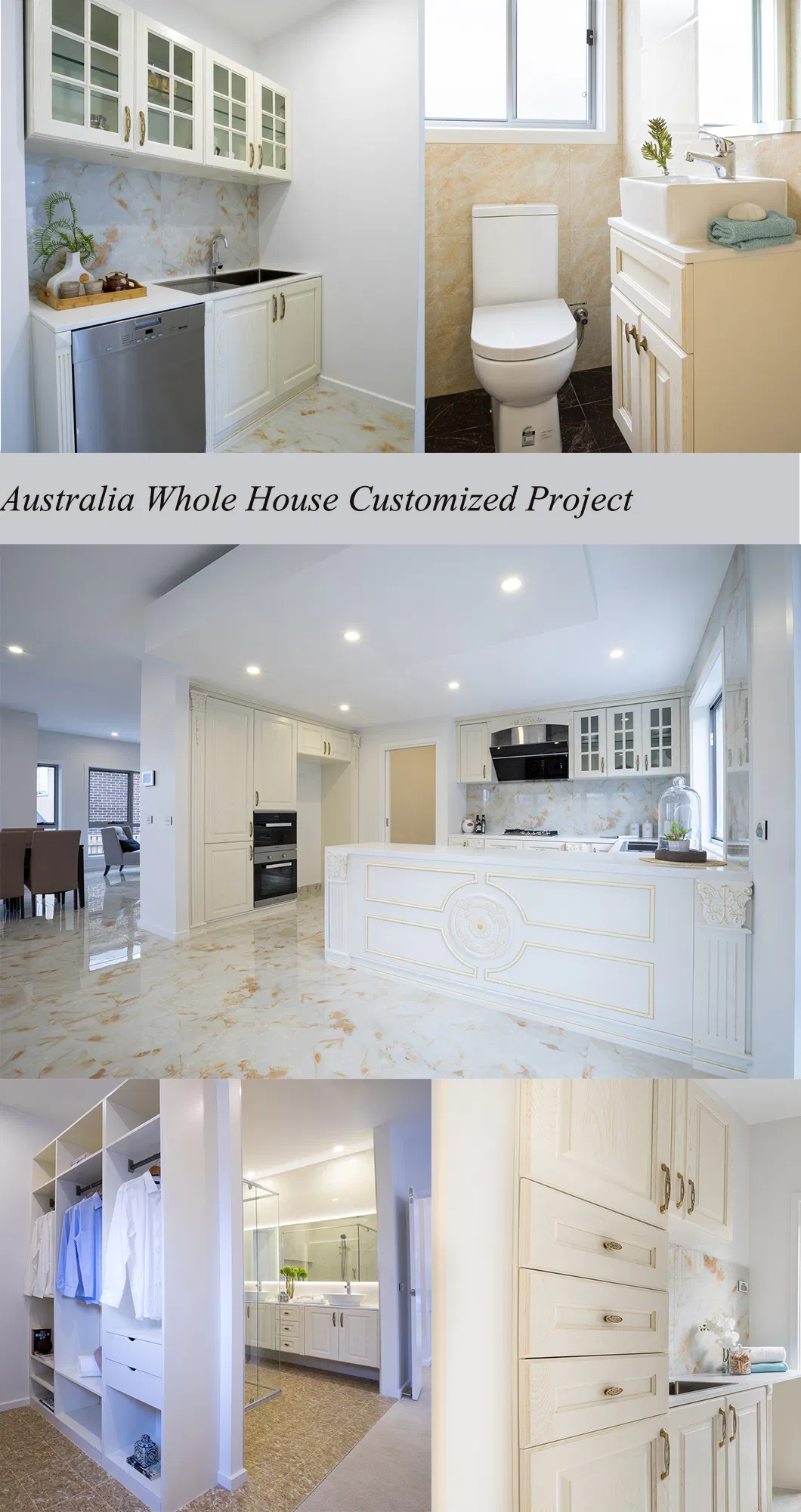 China Modern Pet Floating New White Kitchen Units Set Cabinets