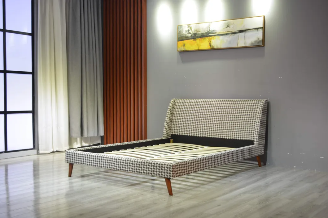 Classic Linen Fabric Bed Living Room Furniture China Bed