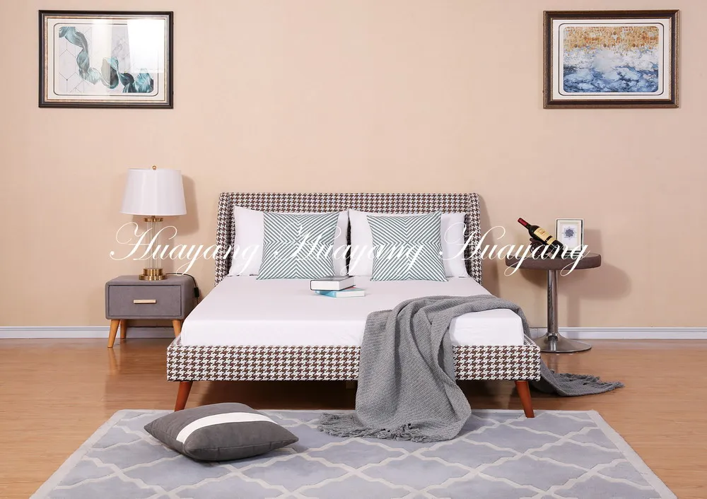 Classic Linen Fabric Bed Living Room Furniture China Bed