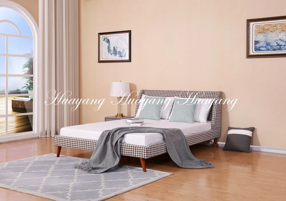 Classic Linen Fabric Bed Living Room Furniture China Bed