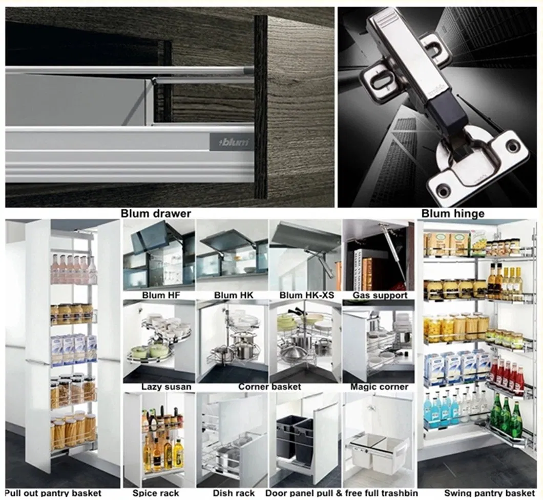 Custom Classic New Style Black Painting High Gloss Modular Kitchen Cabinet