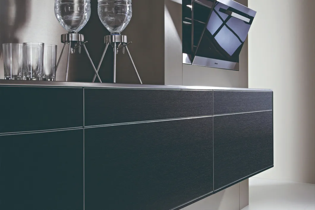 Customized New Classical Wholesale Simple High Gloss Black Lacquer Modular Kitchen Cabinet