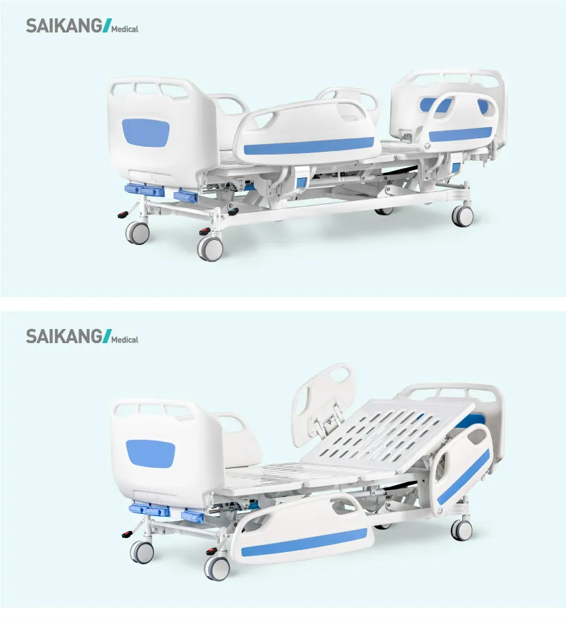 D3d 3 Cranks Adjust Foldable Steel Clinic Hospital Manual Nurse Bed
