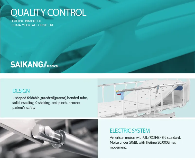 D5w5s-Sh Electric 3 Functions ICU Hospital Medical Bed with Guardrails