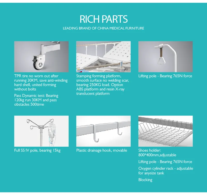D5w5s-Sh Electric 3 Functions ICU Hospital Medical Bed with Guardrails
