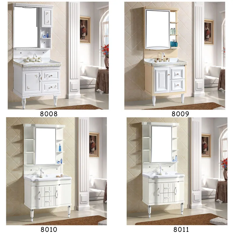 Economic Modern Luxury Wall Mounted Sink Vanity Hotel Home White Liquidation Bathroom Cabinet
