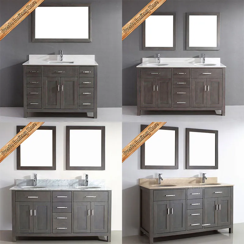 Fed-1952 Sanitaryware Vanity Solid Wood Bathroom Vanity Home Furniture