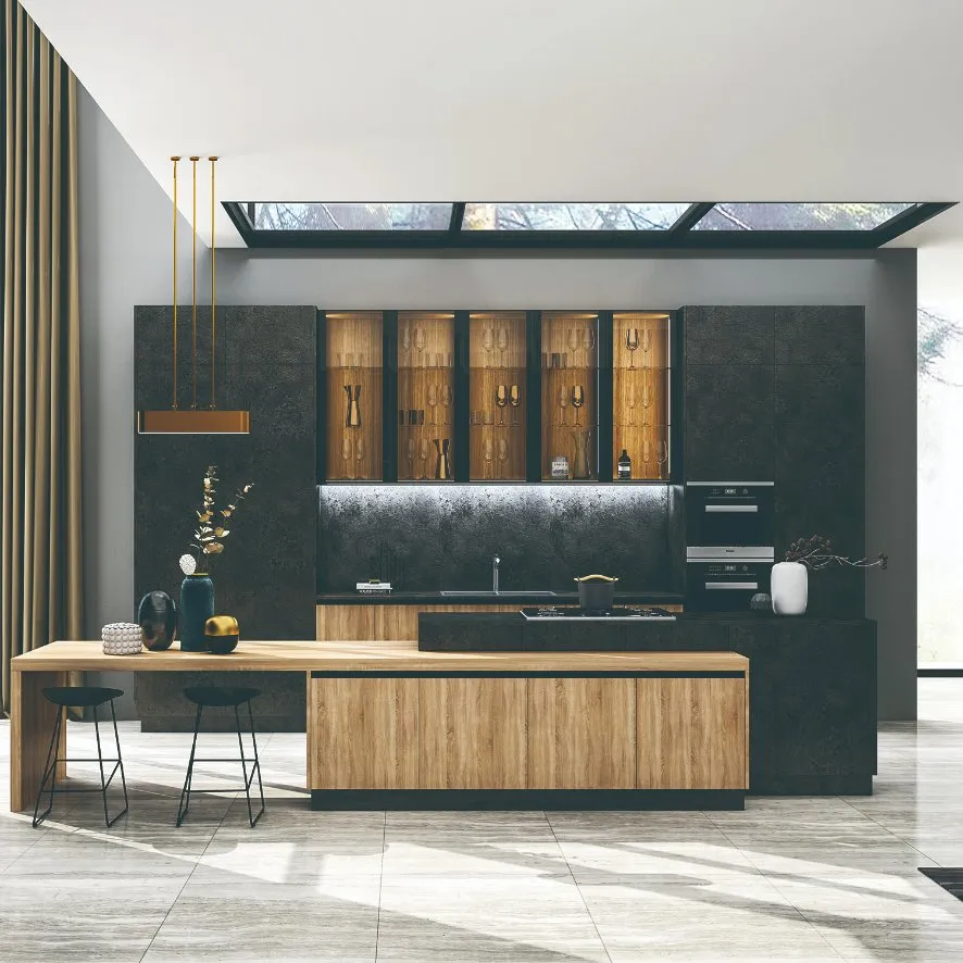 Holike Composite Wood EU Style Customized Kitchen Cabinet with Naf