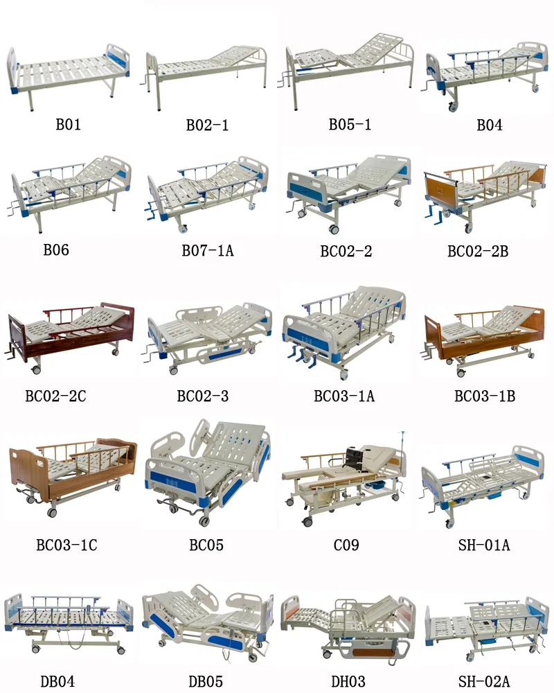 Hospital Equipment 1 Cranks Patient Used Manual Medical Bed