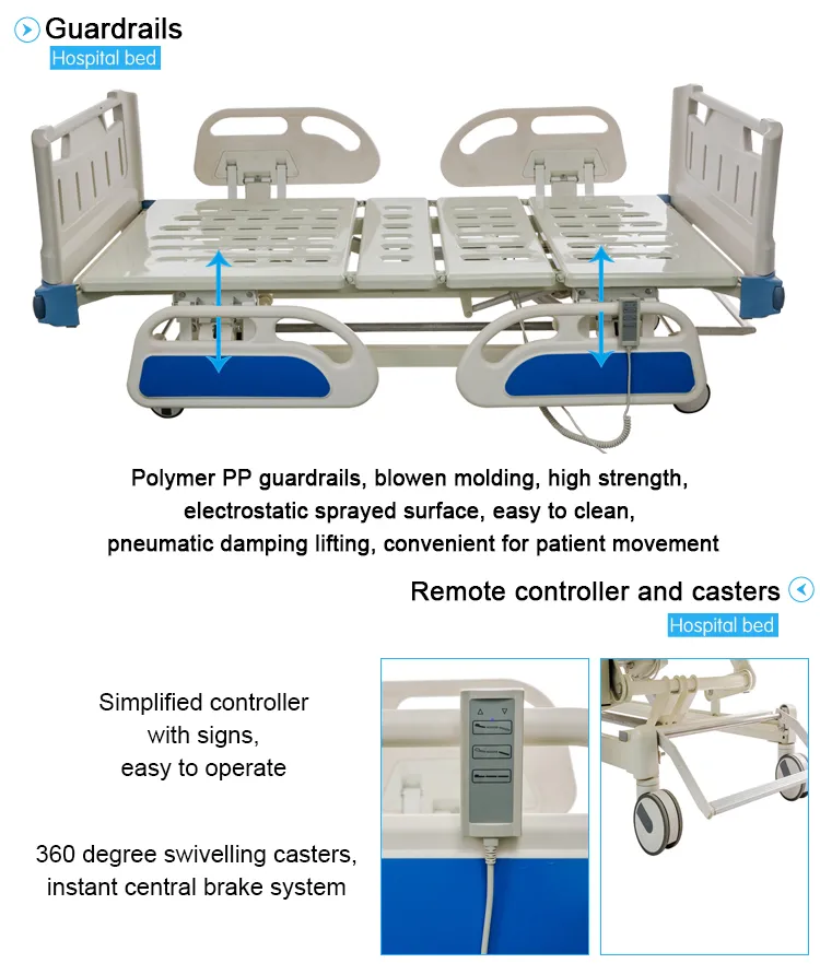 Hot Selling Multifunction Tilting Mobile Electric Medical Home Care Nursing Bed for Recovered People