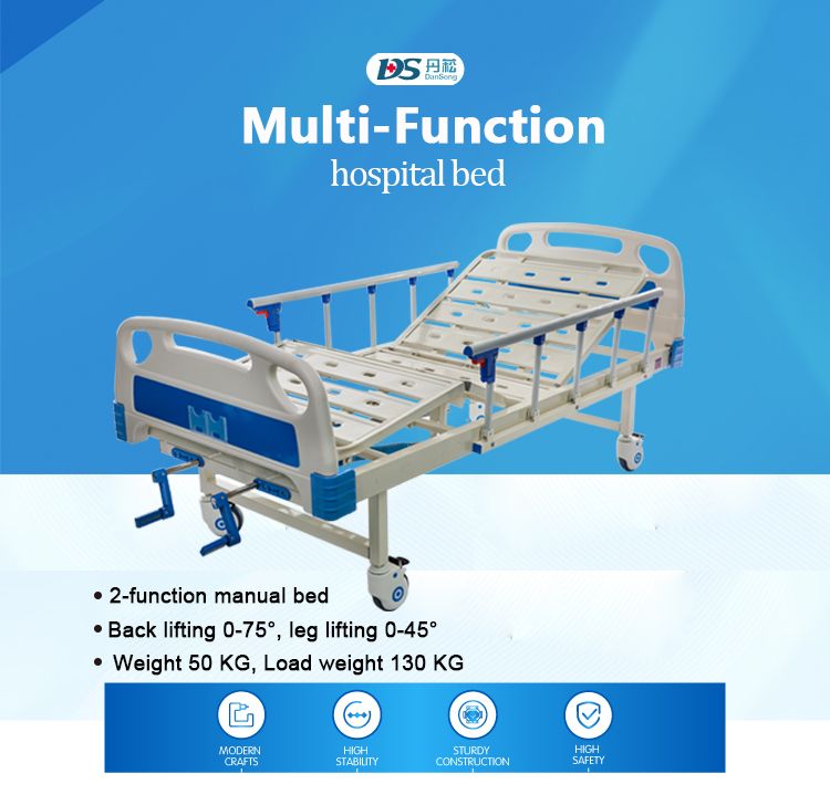 Hot Selling Two Crank Three Function Good Price Hospital Bed Manual