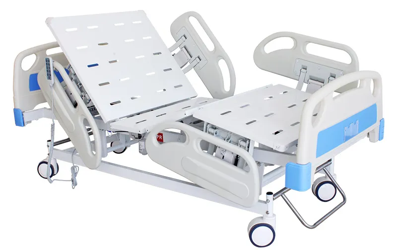 HS5108g Clinic Patient Treatment Furniture Five 5 Functions Electric Medical Intensive Care ICU Therapy Nursing Hospital Bed with Mattress and CPR