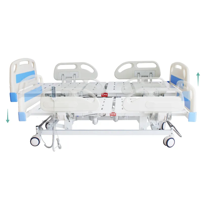 HS5108g Clinic Patient Treatment Furniture Five 5 Functions Electric Medical Intensive Care ICU Therapy Nursing Hospital Bed with Mattress and CPR