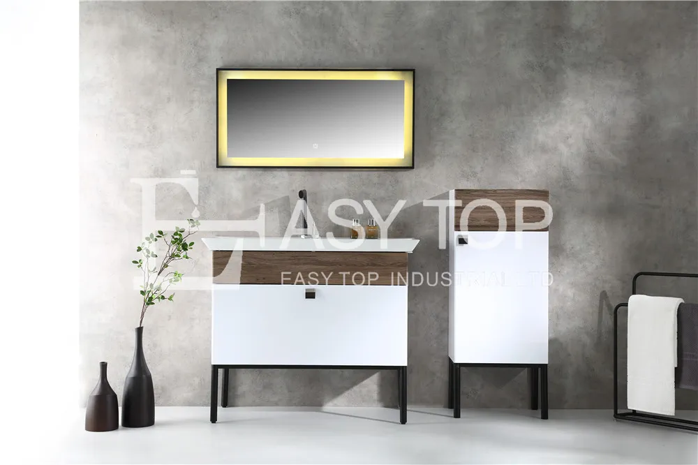 in Stock Russia Antique Small White + Walnut Floor Mounted One Sink