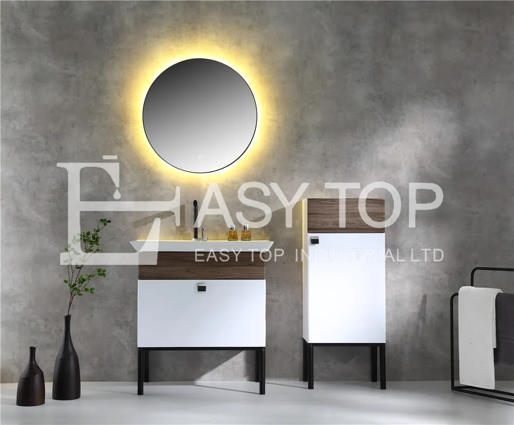 in Stock Russia Antique Small White + Walnut Floor Mounted One Sink