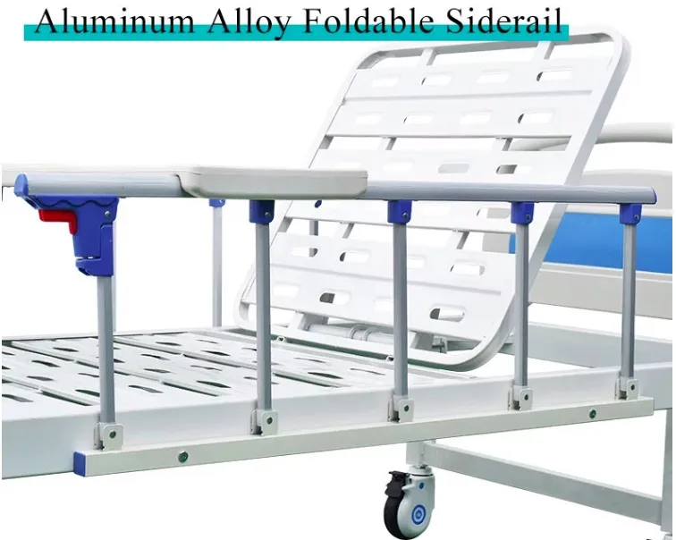 Jc-M2 Nursing/Medical/Patient/Fowler/ICU Bed Manufacturer ABS Two Cranks Manual Hospital Bed with Mattress and I. V Pole