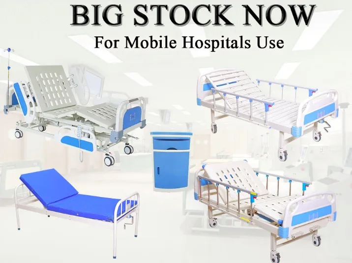 Jc-M2 Nursing/Medical/Patient/Fowler/ICU Bed Manufacturer ABS Two Cranks Manual Hospital Bed with Mattress and I. V Pole