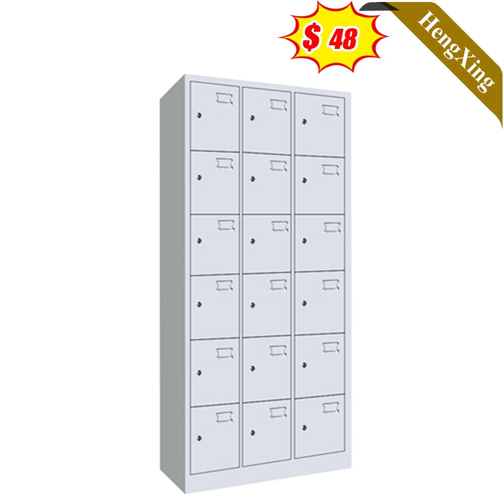 Latest Style Wholesale Customized White Color Office Furniture School Company Storage 18-Door File Iron Cabinet