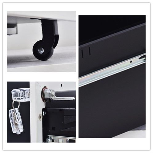 Luoyang a. O. D White Color Three Sections Lockable 3 Drawer Movable Office Steel Drawing Filing Cabinet