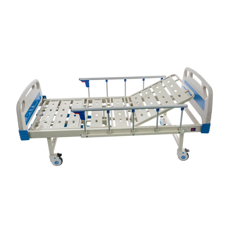 Manufacture Supply 2 Functions Folding Manual Footrest Hospital Bed 2021